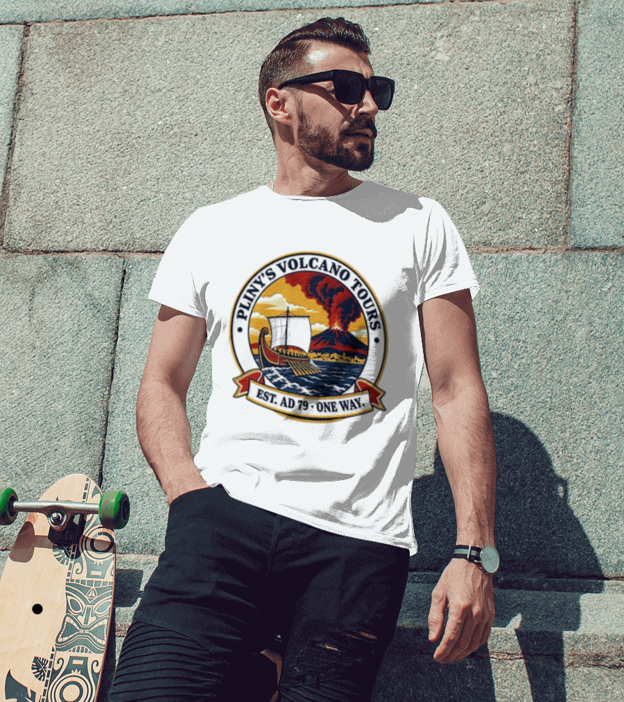 Pliny's Volcano Tours Mount Vesuvius Pompeii Est AD 79 One Way T-Shirt