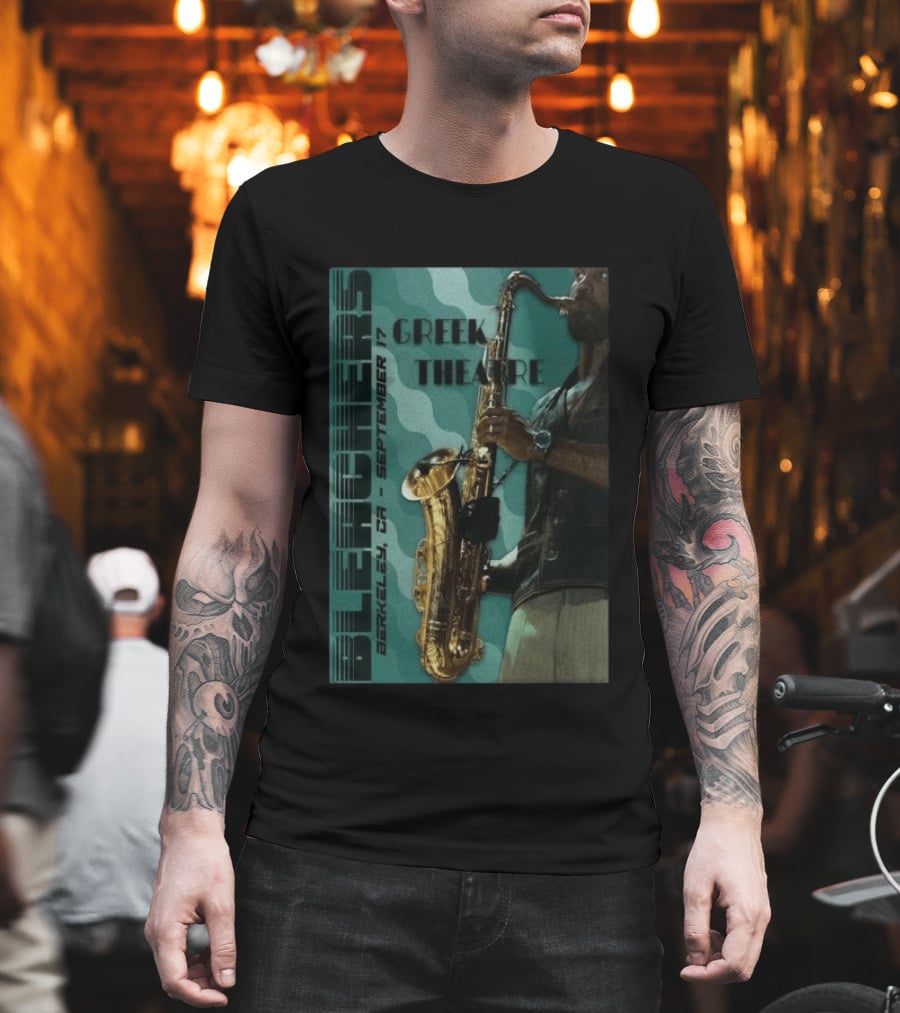 Bleachers Berkeley September 17 Greek Theatre Saxophone Player T-Shirt
