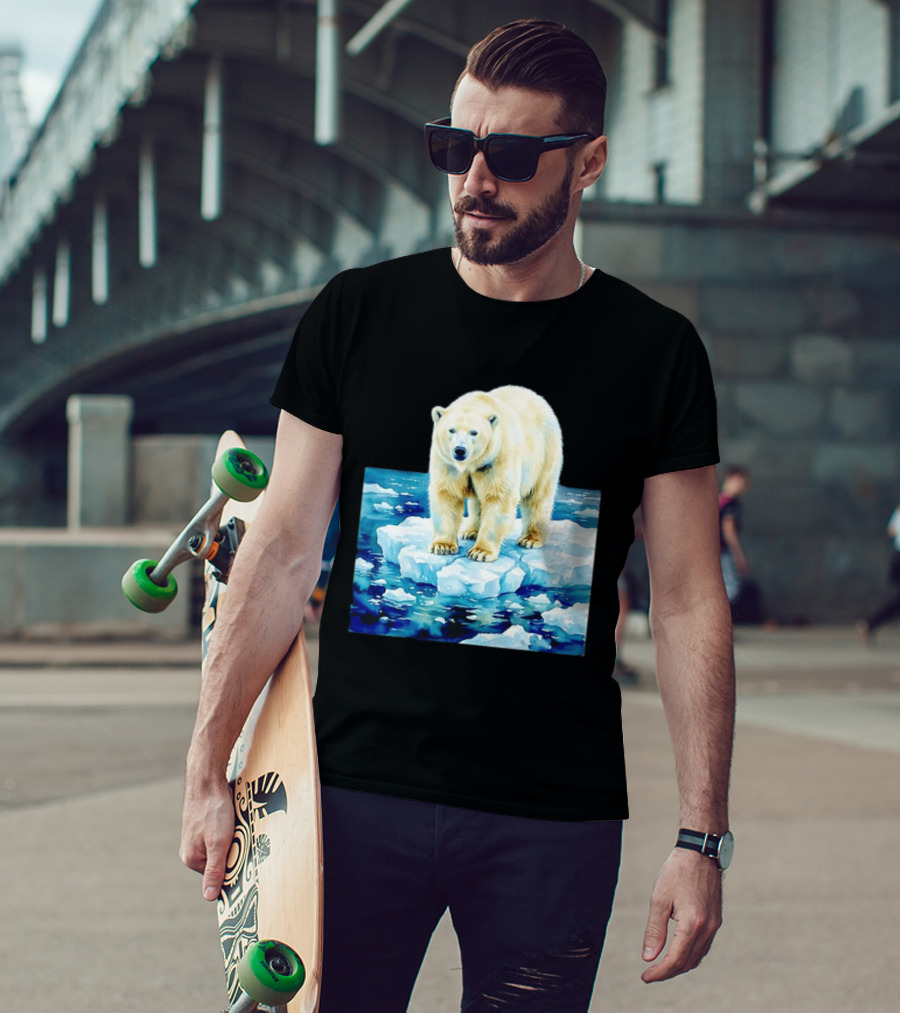 Majestic Polar Bear On Melting Iceberg Arctic Wildlife Scene T-Shirt