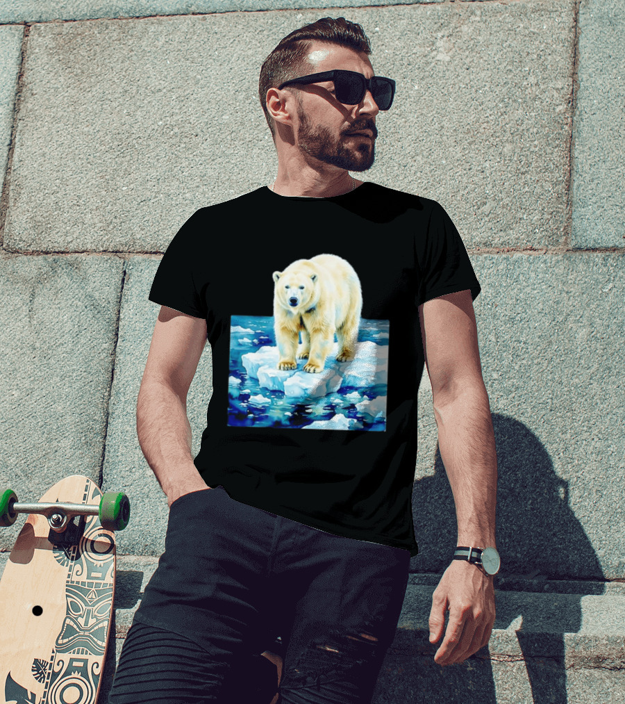 Majestic Polar Bear On Melting Iceberg Arctic Wildlife Scene T-Shirt