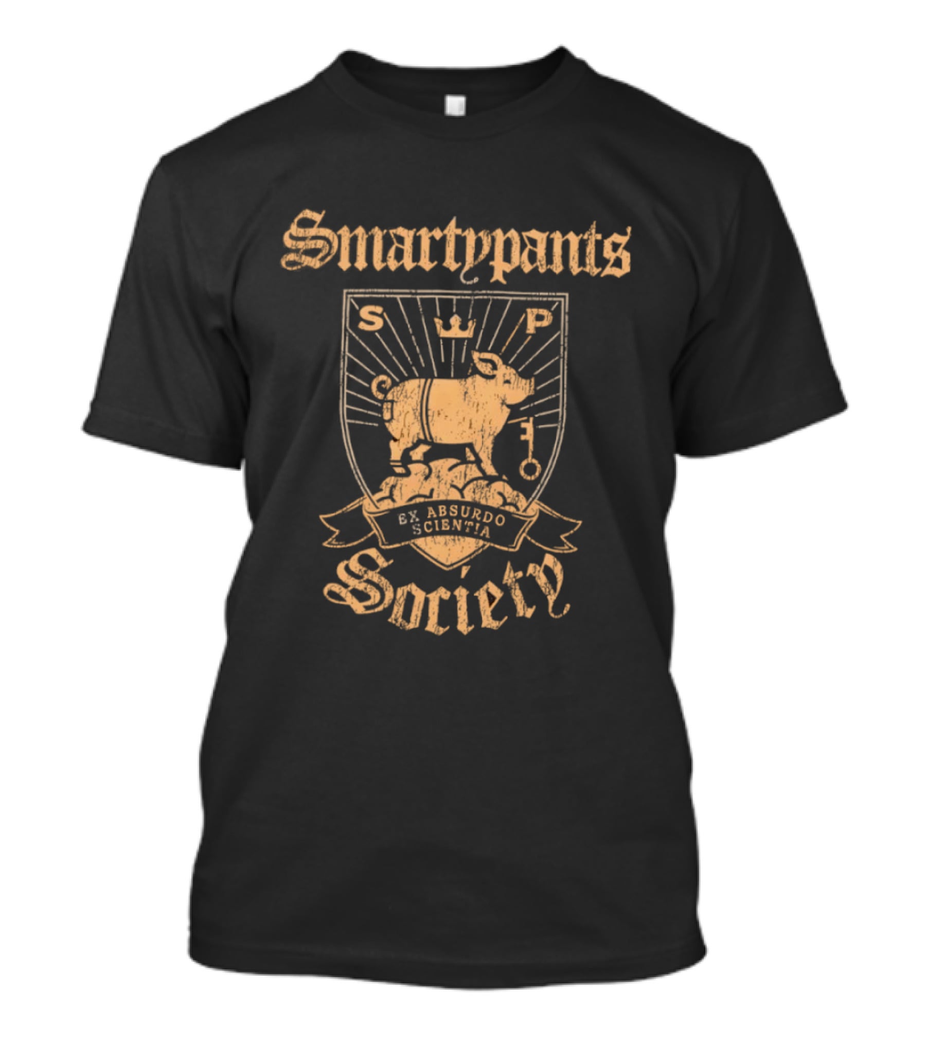 Smartypants Society Ex Absurdo Scientia Distressed Pig Crest T-Shirt