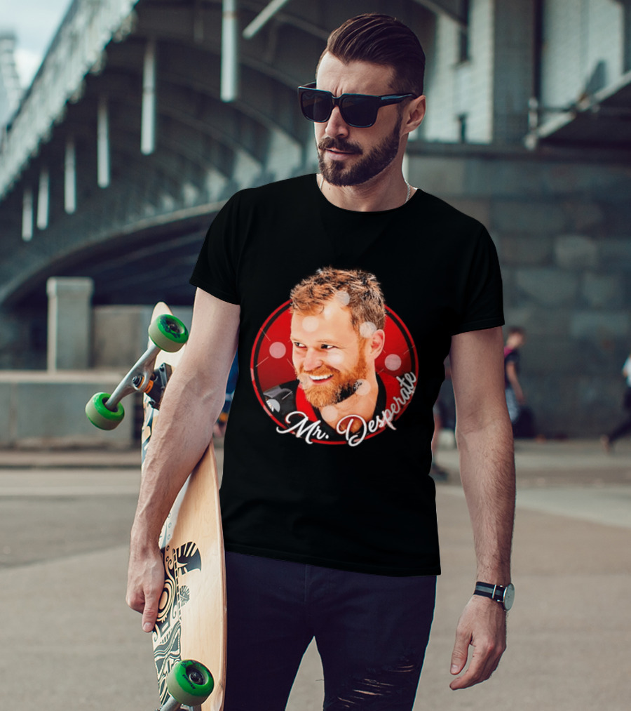 Mr Desperate Expression Hockey Player Red Circle T-Shirt
