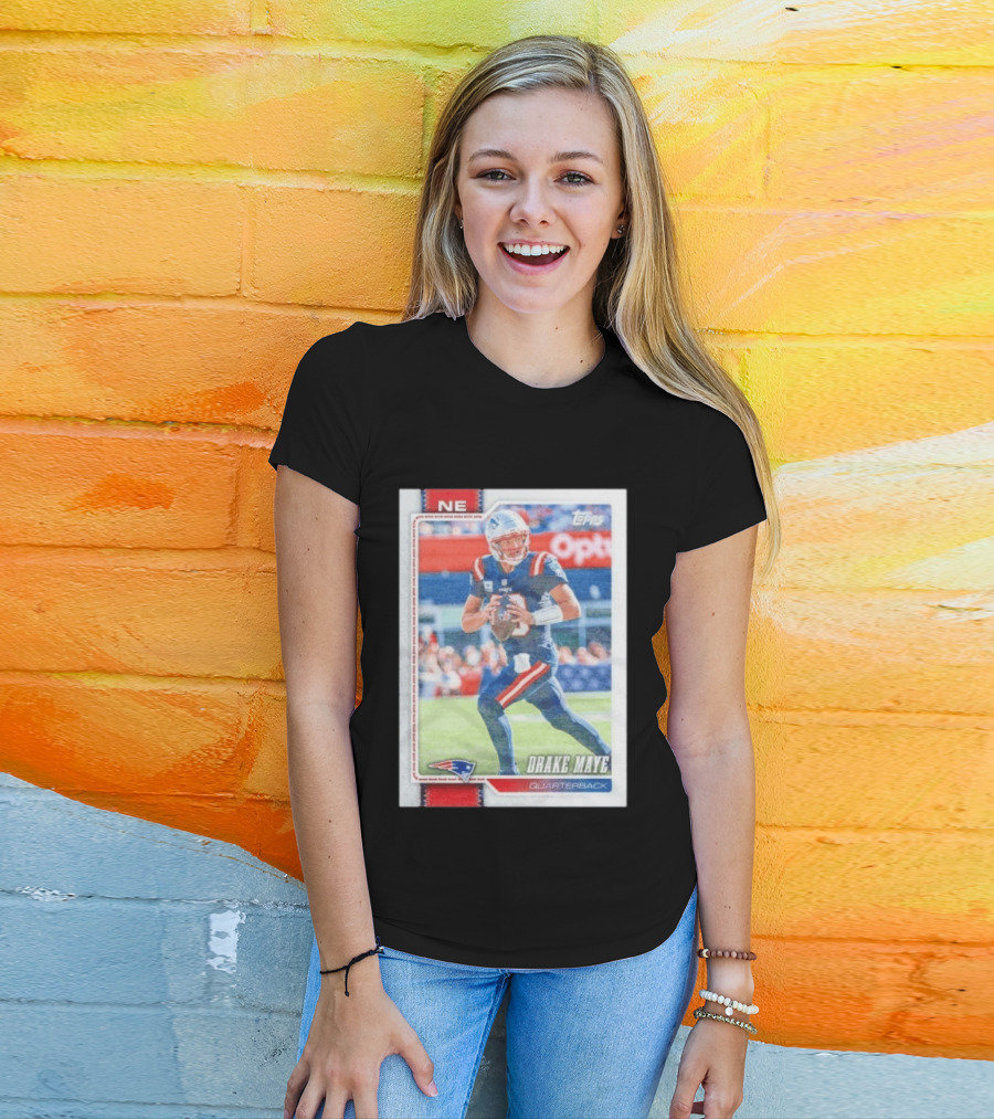 New England Patriots Drake Maye 2026 Topps Quarterback Football Card T-Shirt