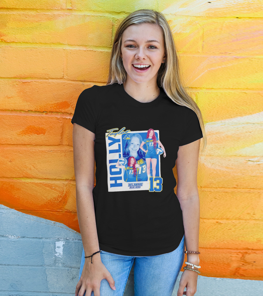 Holly Taylor Delaware Blue Hens Number 13 Volleyball T-Shirt