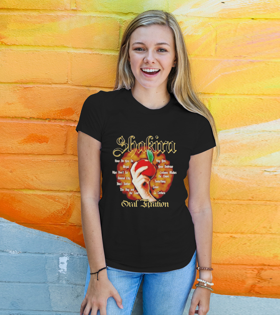 Shakira Oral Fixation Tracklist Hips Don't Lie La Tortura Illegal Album T-Shirt
