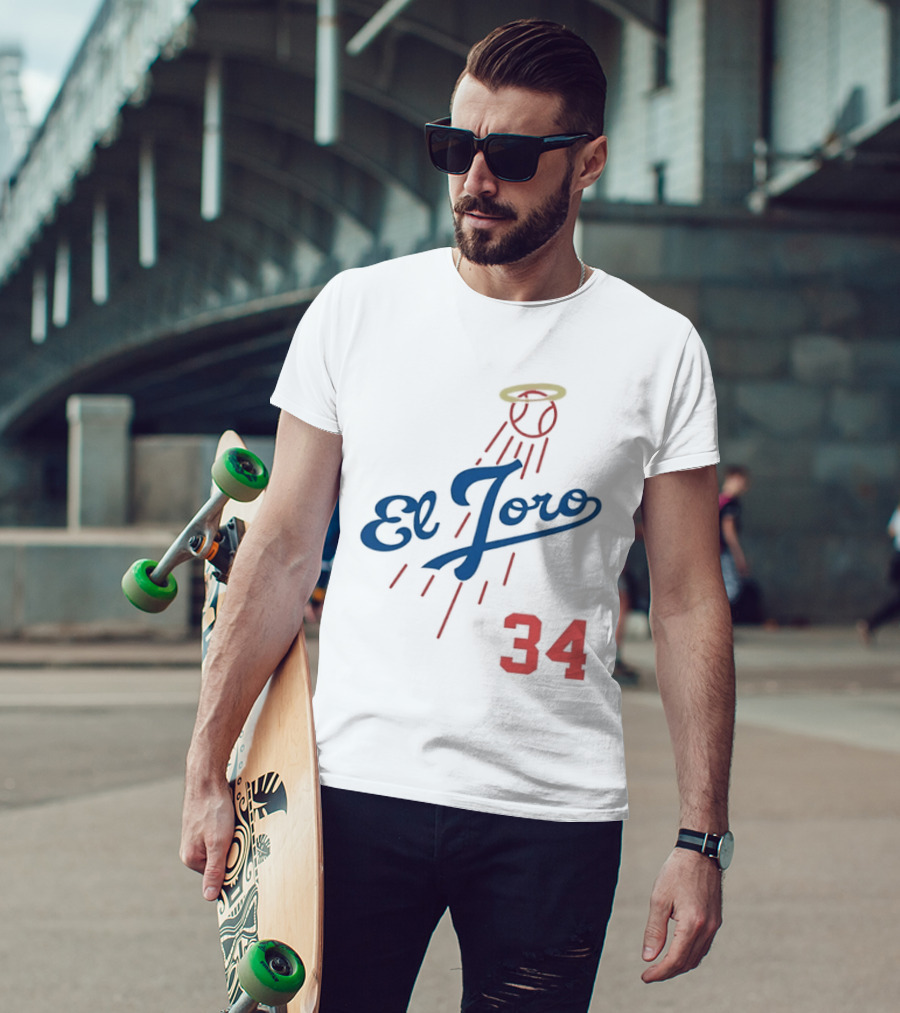 El Toro 34 Baseball Los Angeles Dodgers Fernando Valenzuela Halo T-Shirt