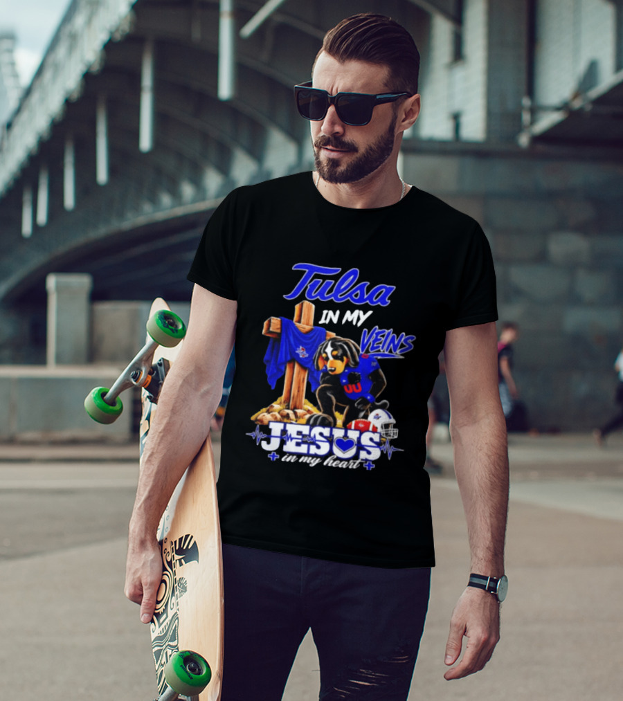 Tulsa Golden Hurricane Dog Faith Football Jesus In My Heart T-Shirt