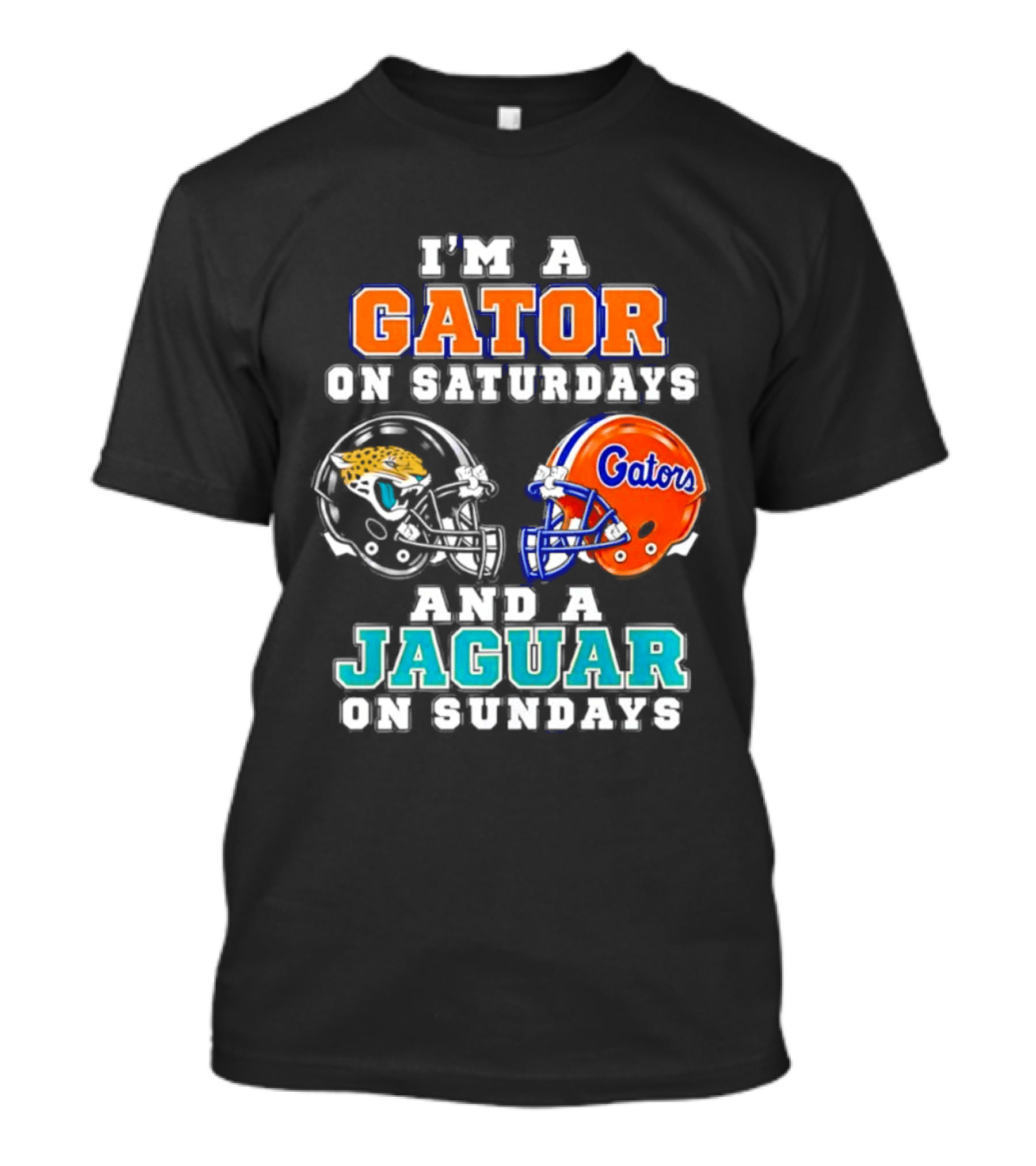 I'm A Gator On Saturdays And A Jaguar On Sundays Football Helmets T-Shirt