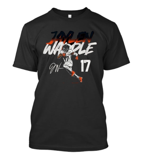 Miami Dolphins Jaylen Waddle 17 Signature Football T-Shirt