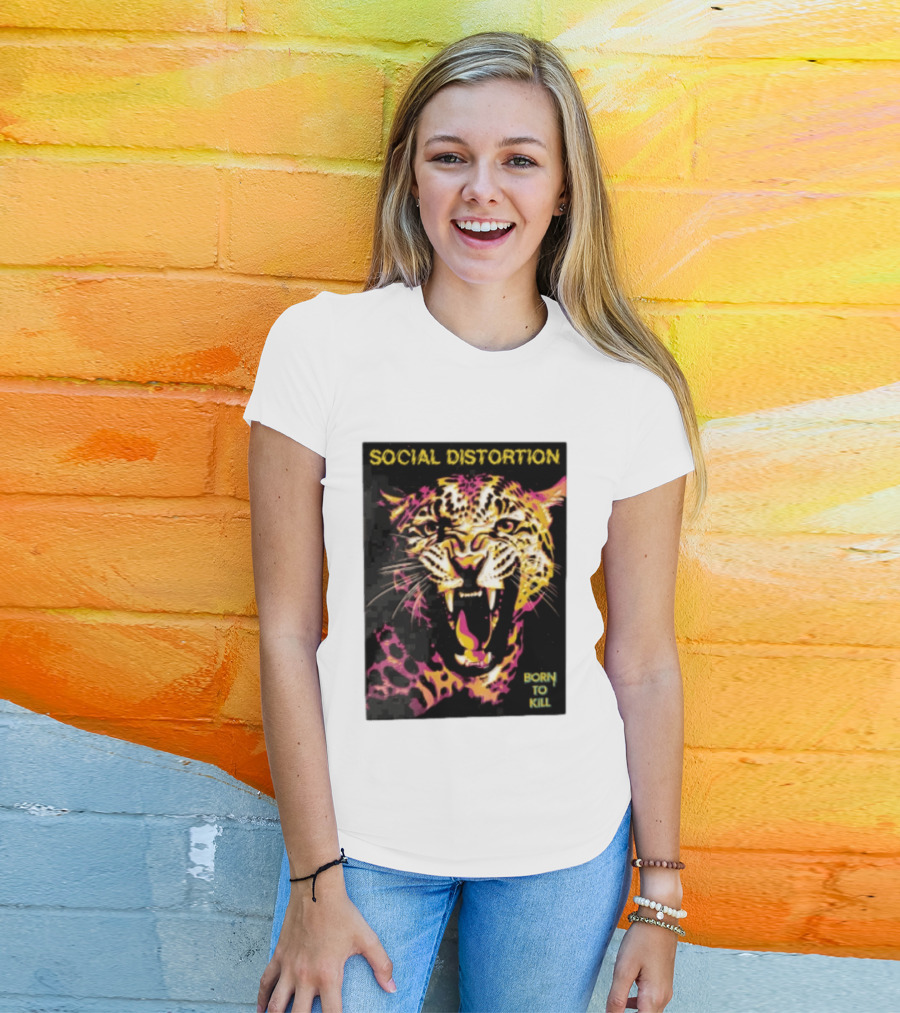 Social Distortion Snarling Leopard Born To Kill T-Shirt
