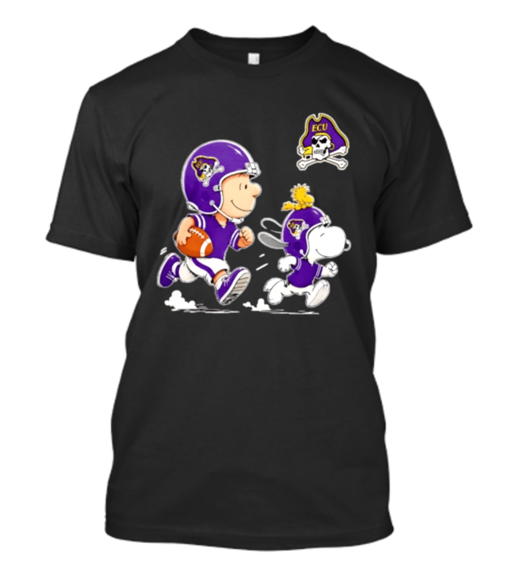 Charlie Brown Snoopy Woodstock East Carolina Pirates Football 2026 T-Shirt