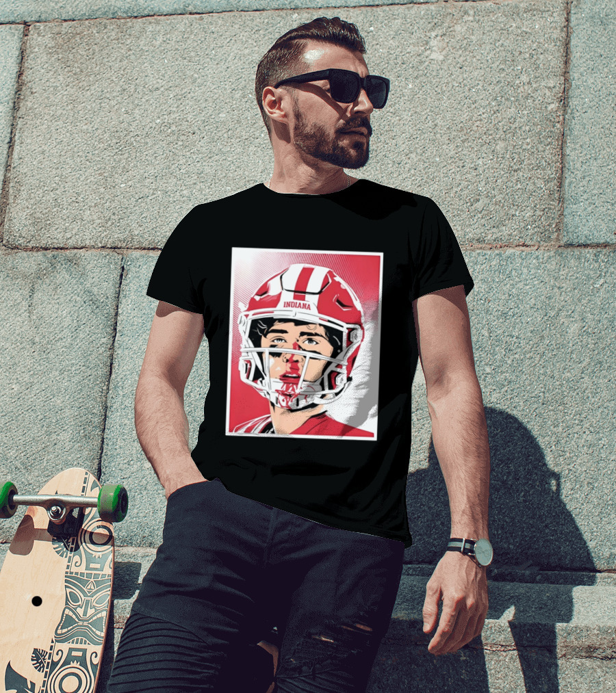 Josh Hoover Indiana Football Bloody Face Helmet T-Shirt