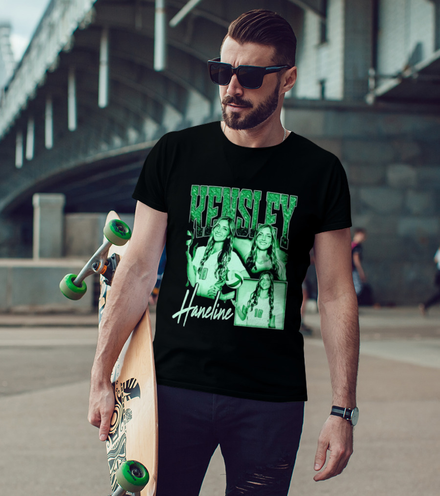 Kensley Haneline 18 Volleyball Player Green Collage T-Shirt