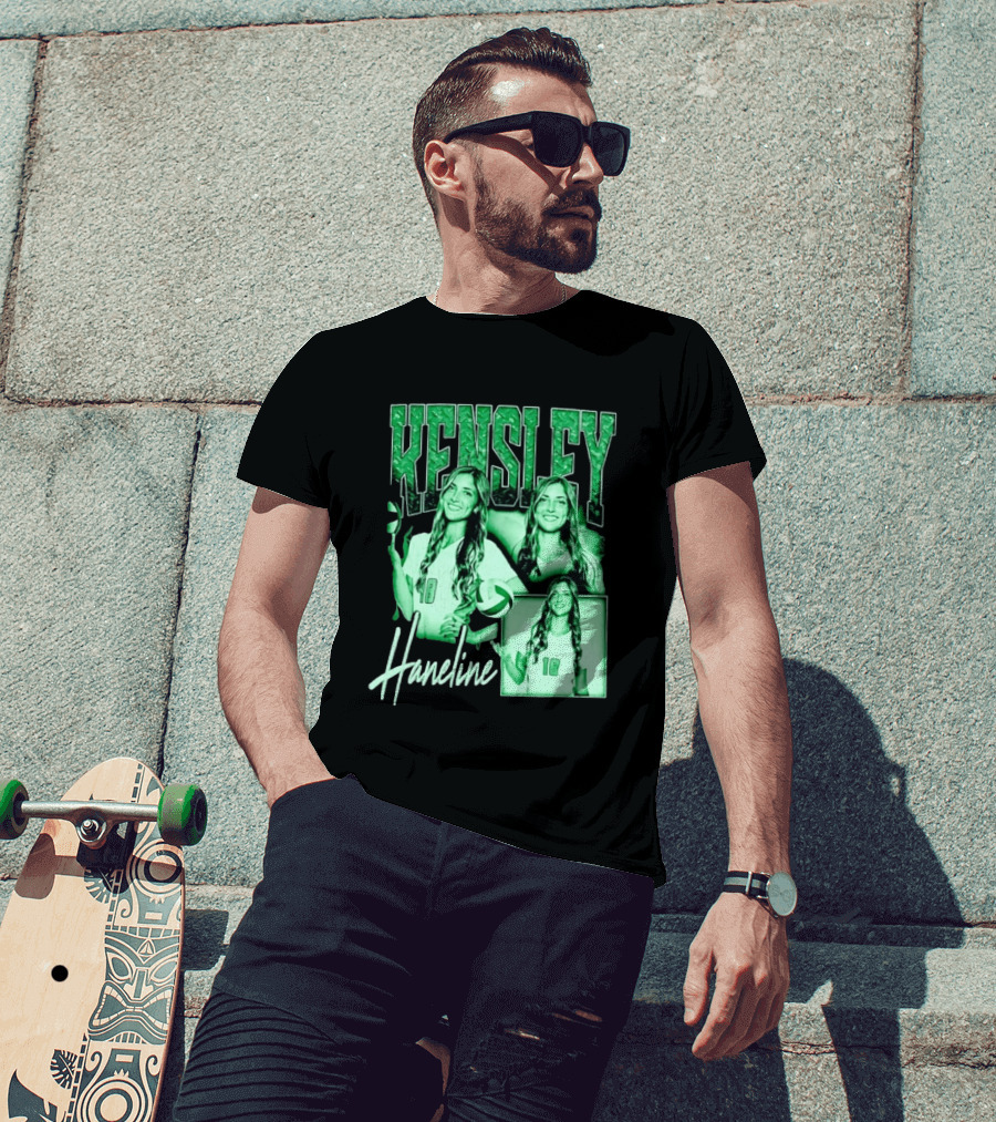 Kensley Haneline 18 Volleyball Player Green Collage T-Shirt