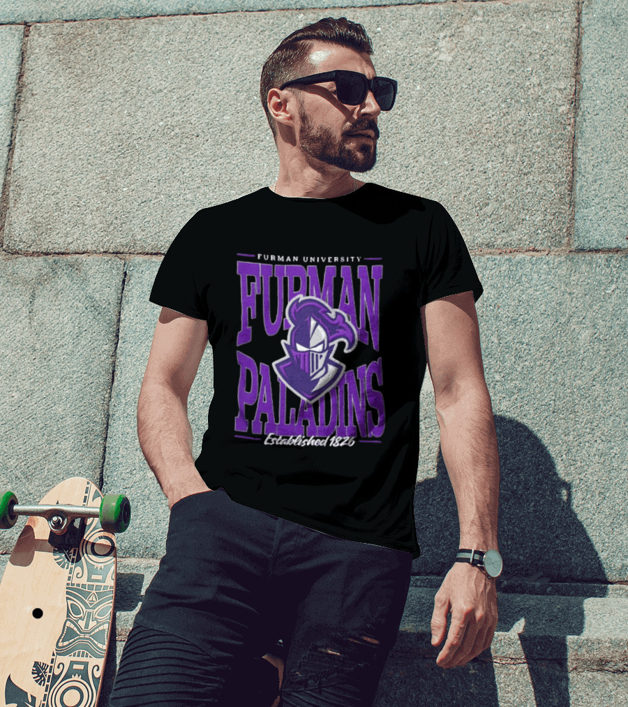 Furman University Paladins NCAAF Established 1826 Purple Knight T-Shirt