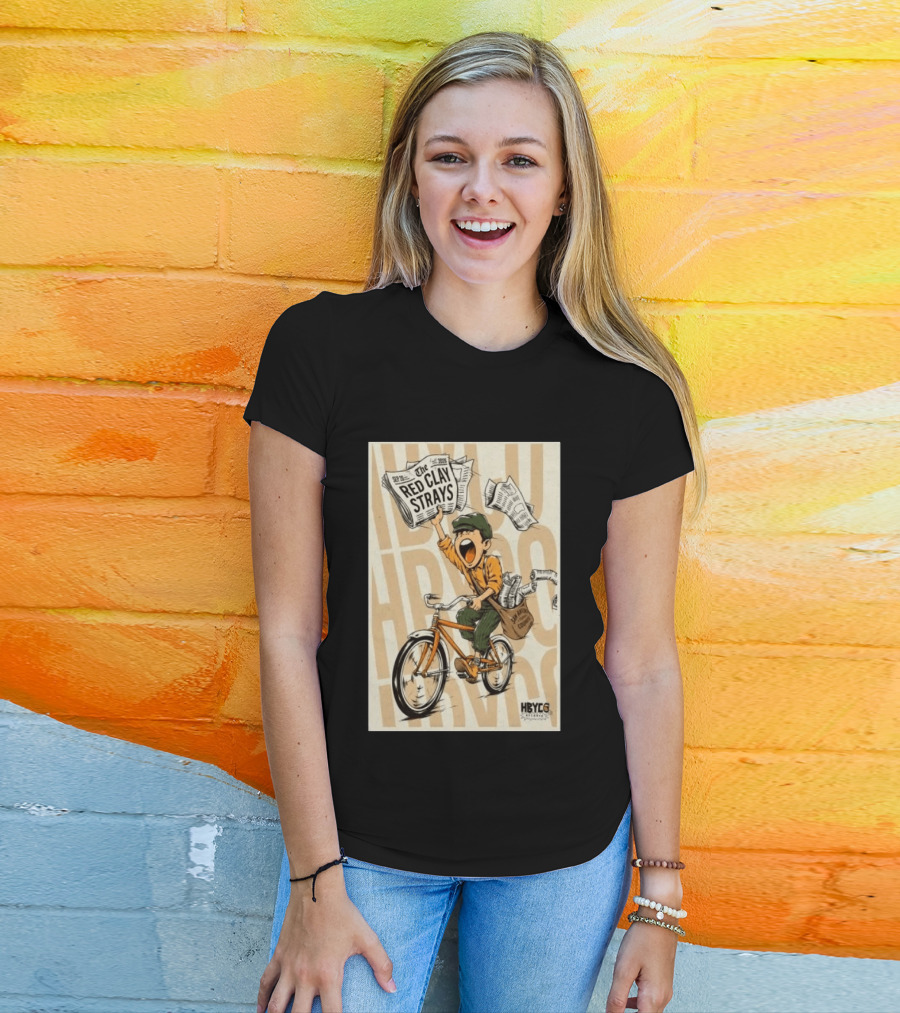 Red Clay Strays Sep 20 2026 San Antonio Frost Bank Center HBYCO Newsboy Bicycle T-Shirt