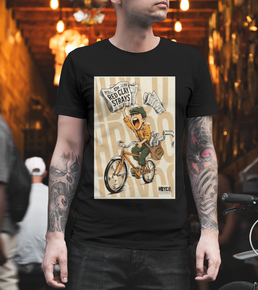 Red Clay Strays Sep 20 2026 San Antonio Frost Bank Center HBYCO Newsboy Bicycle T-Shirt