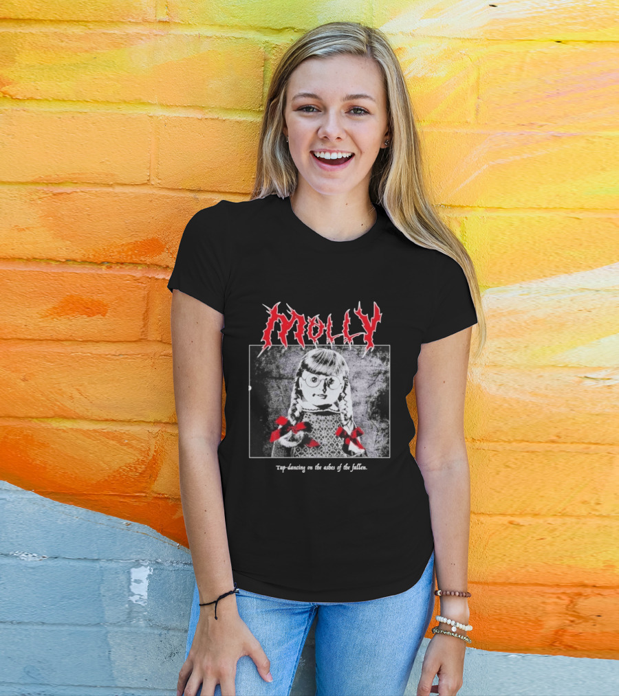 Molly Tap Dancing On The Ashes Of The Fallen Horror Doll Drawing T-Shirt