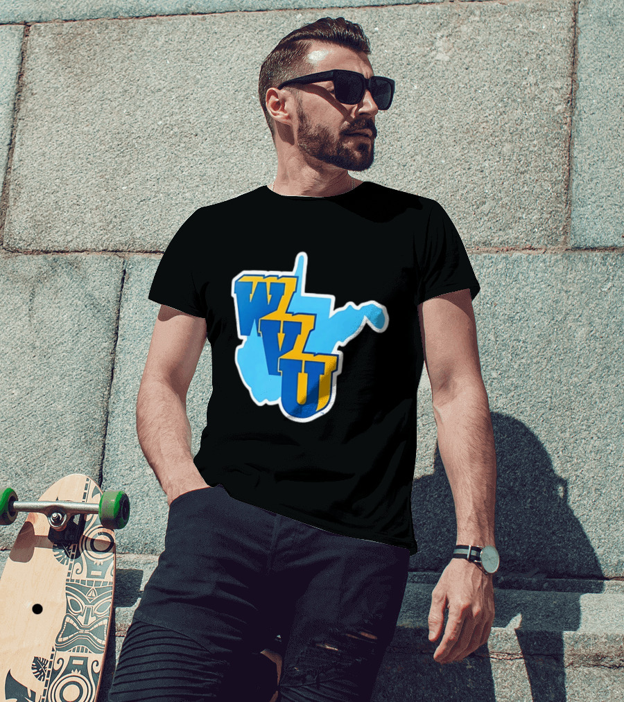 West Virginia Mountaineers WVU State Map T-Shirt
