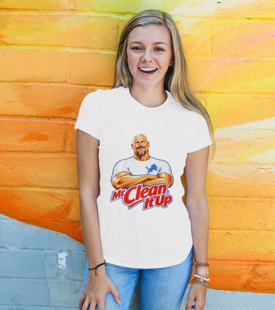 Dan Campbell Mr Clean It Up Detroit Lions Exclusively T-Shirt