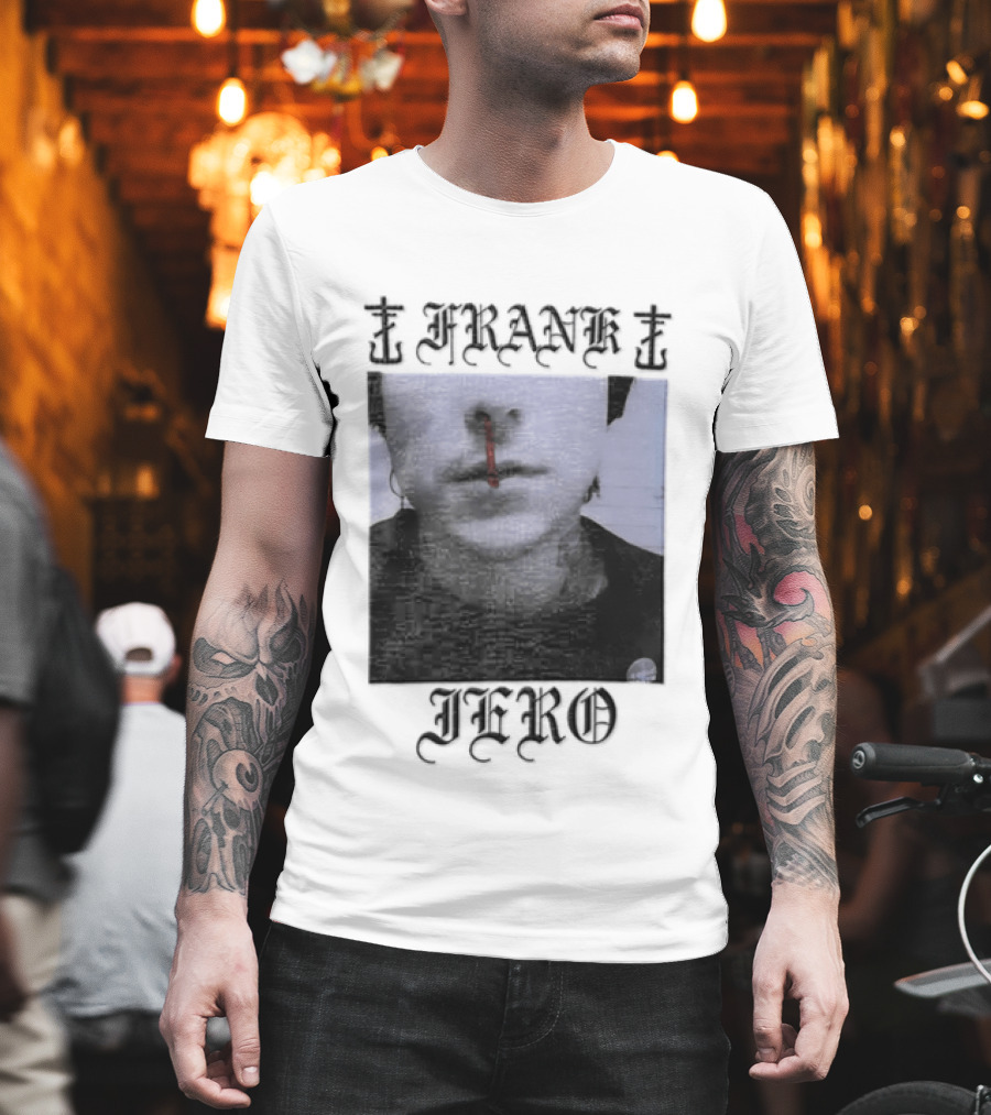 Franke Jero Dark Blue Aesthetic Nosebleed Art My Chemical Romance T-Shirt