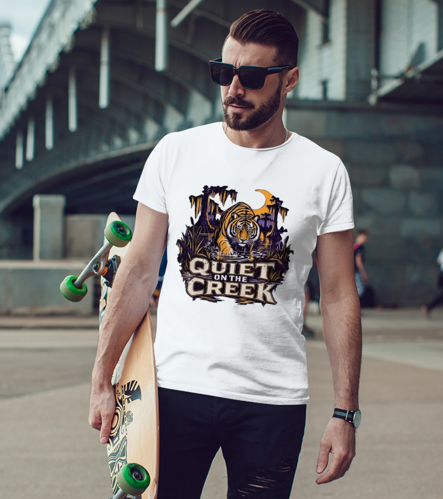 Quiet On The Creek Tiger Wading In Swamp LSU Tigers T-Shirt