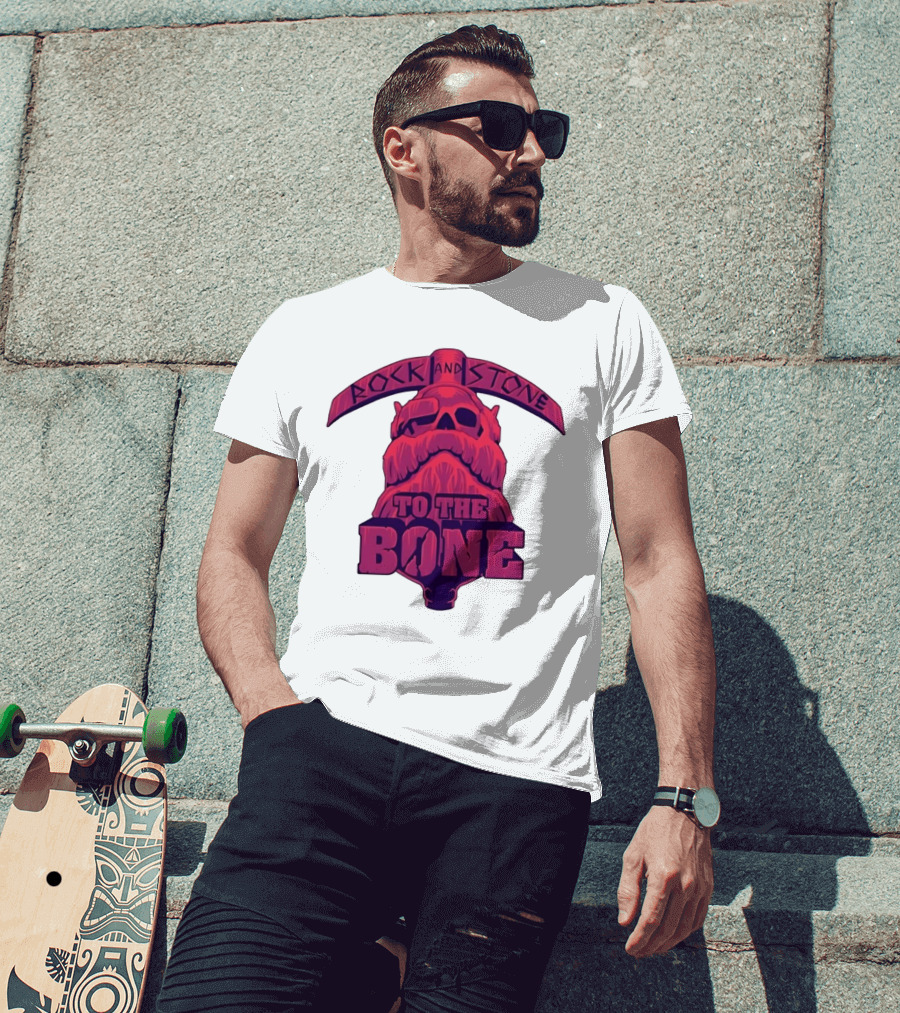 Rock And Stone To The Bone Dwarf Skull Gaming Deep Rock Galactic T-Shirt