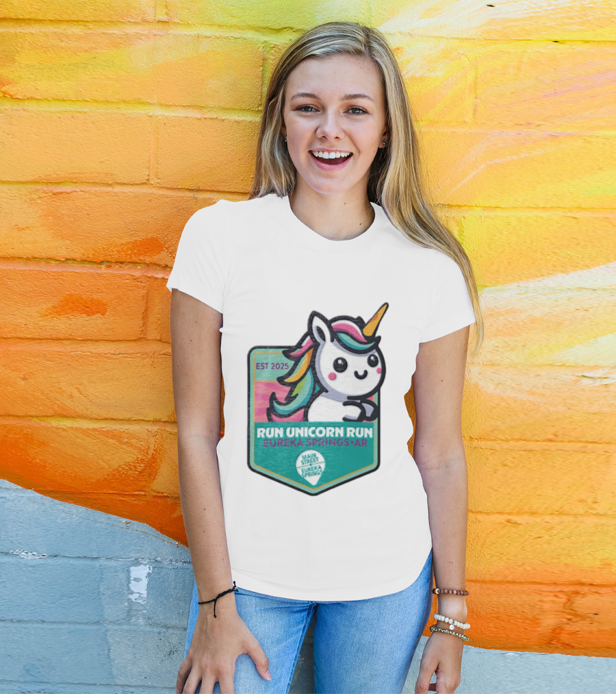 EST 2025 Run Unicorn Run Eureka Springs AR Main Street T-Shirt