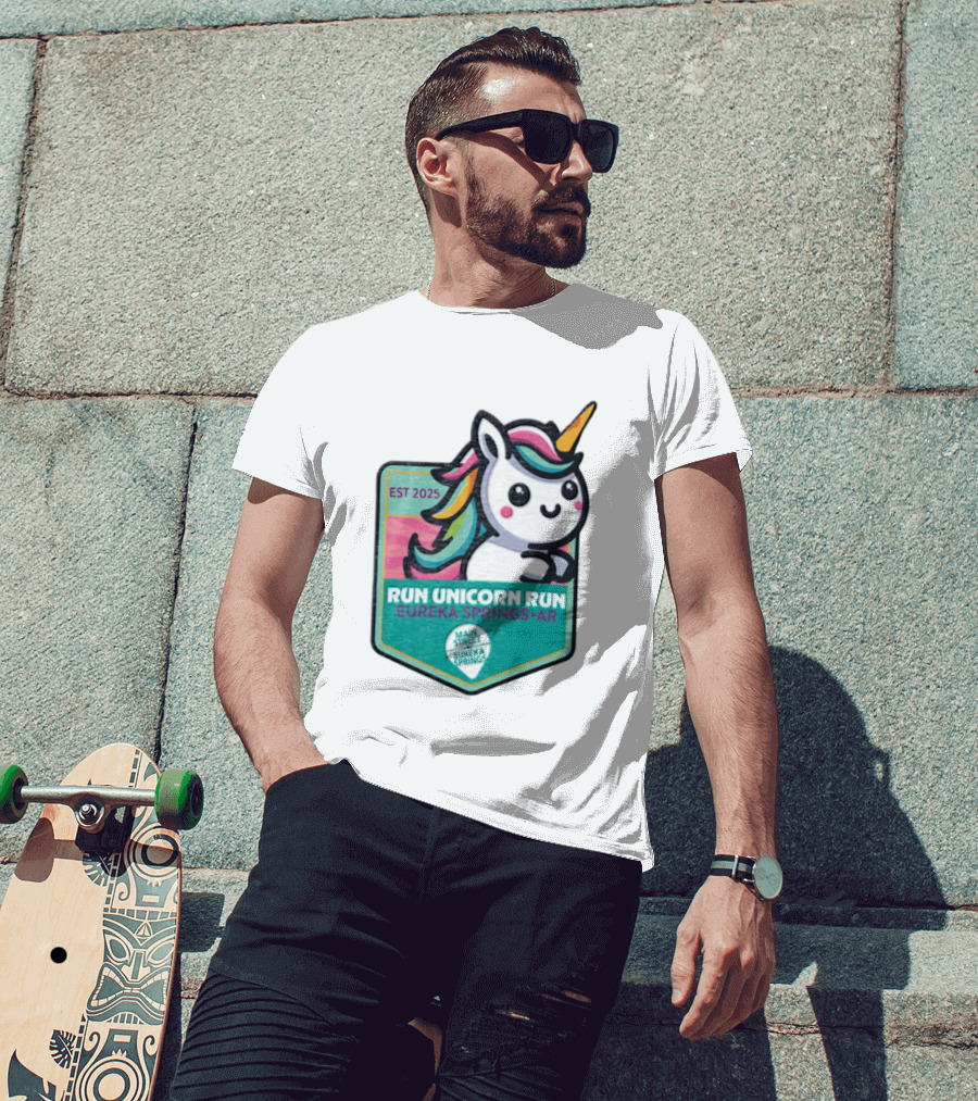 EST 2025 Run Unicorn Run Eureka Springs AR Main Street T-Shirt