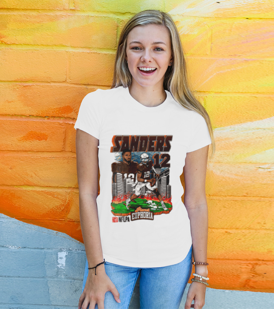Sanders 12 Football Legend Euphoria NFCA Brand T-Shirt