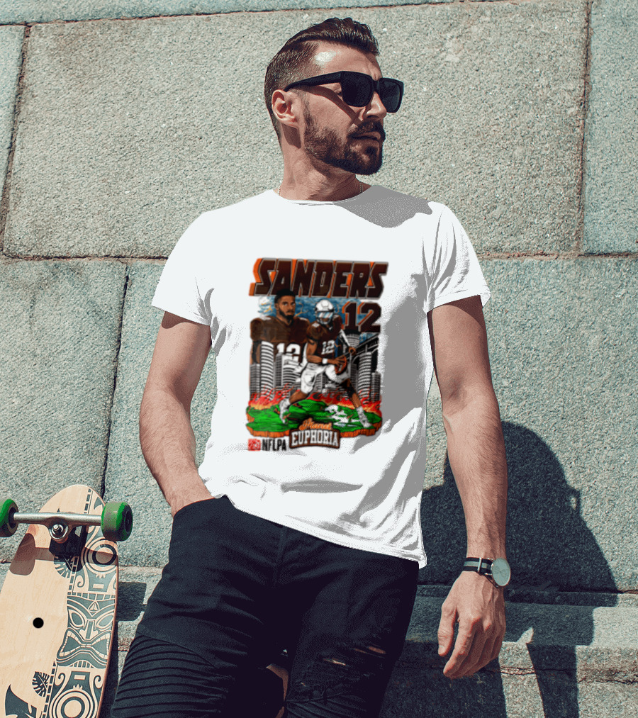 Sanders 12 Football Legend Euphoria NFCA Brand T-Shirt