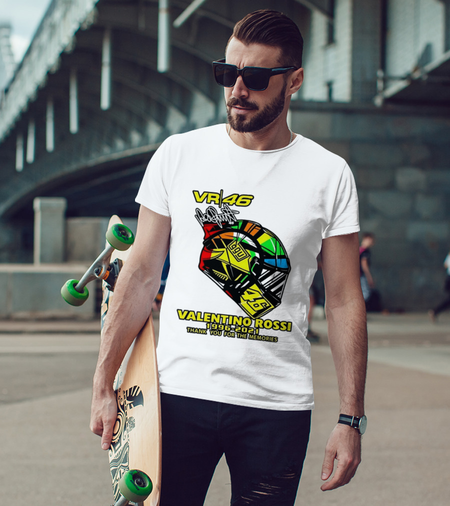 Valentino Rossi VR46 1996 2021 Thank You For The Memories Helmet T-Shirt