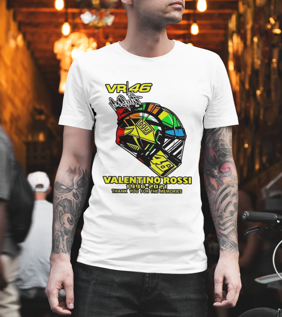Valentino Rossi VR46 1996 2021 Thank You For The Memories Helmet T-Shirt