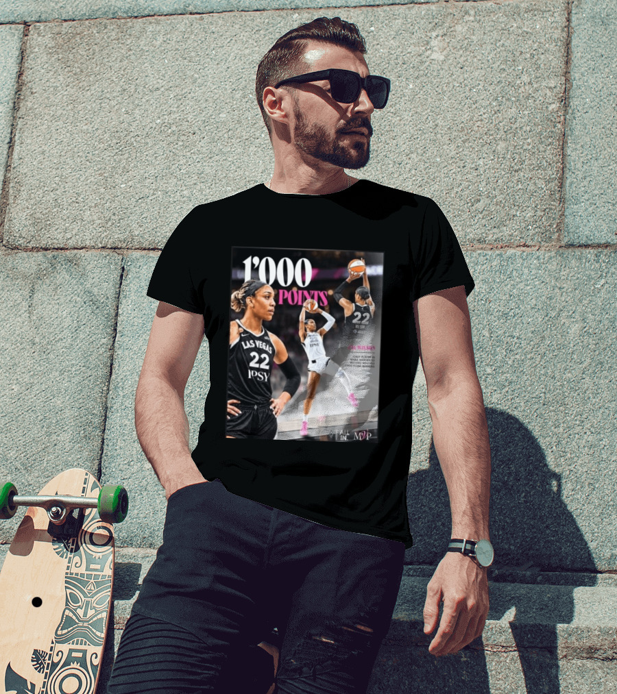 A'ja Wilson Las Vegas Aces 1000 Points Only Player In WNBA History Multiple 1000 Point Seasons T-Shirt