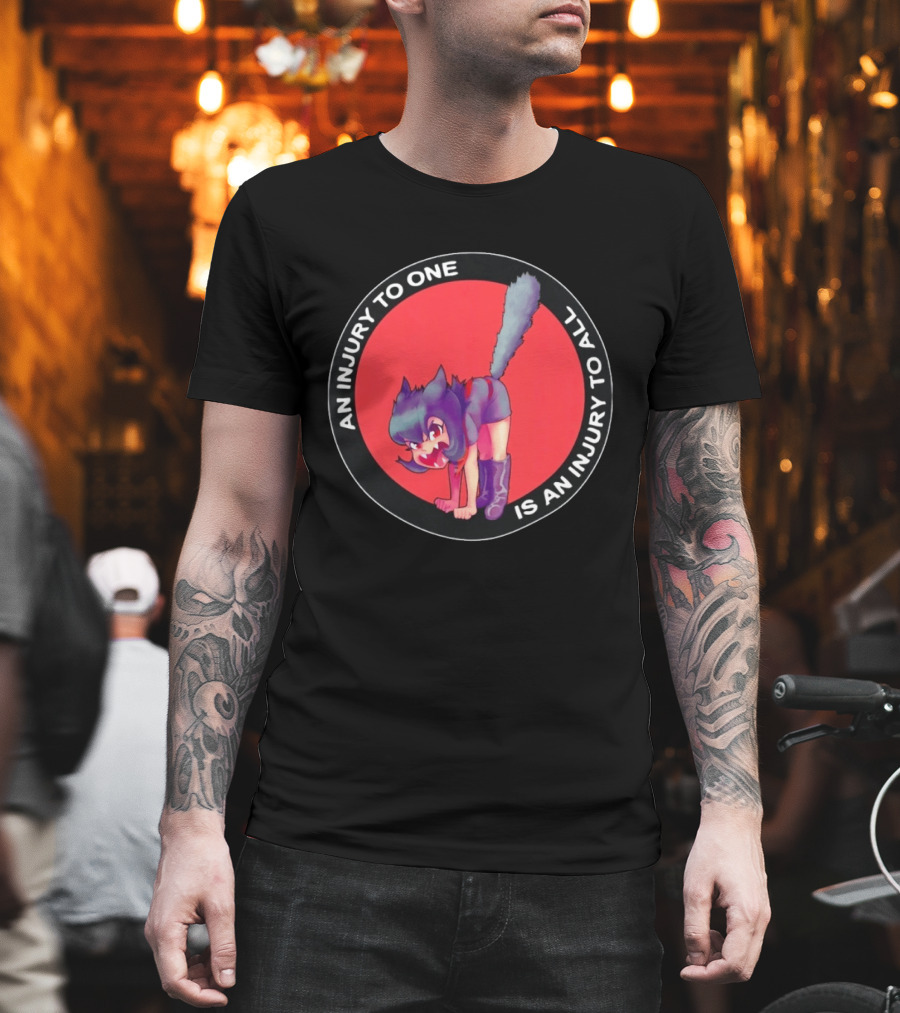 An Injury To One Is An Injury To All Cat Girl Red T-Shirt