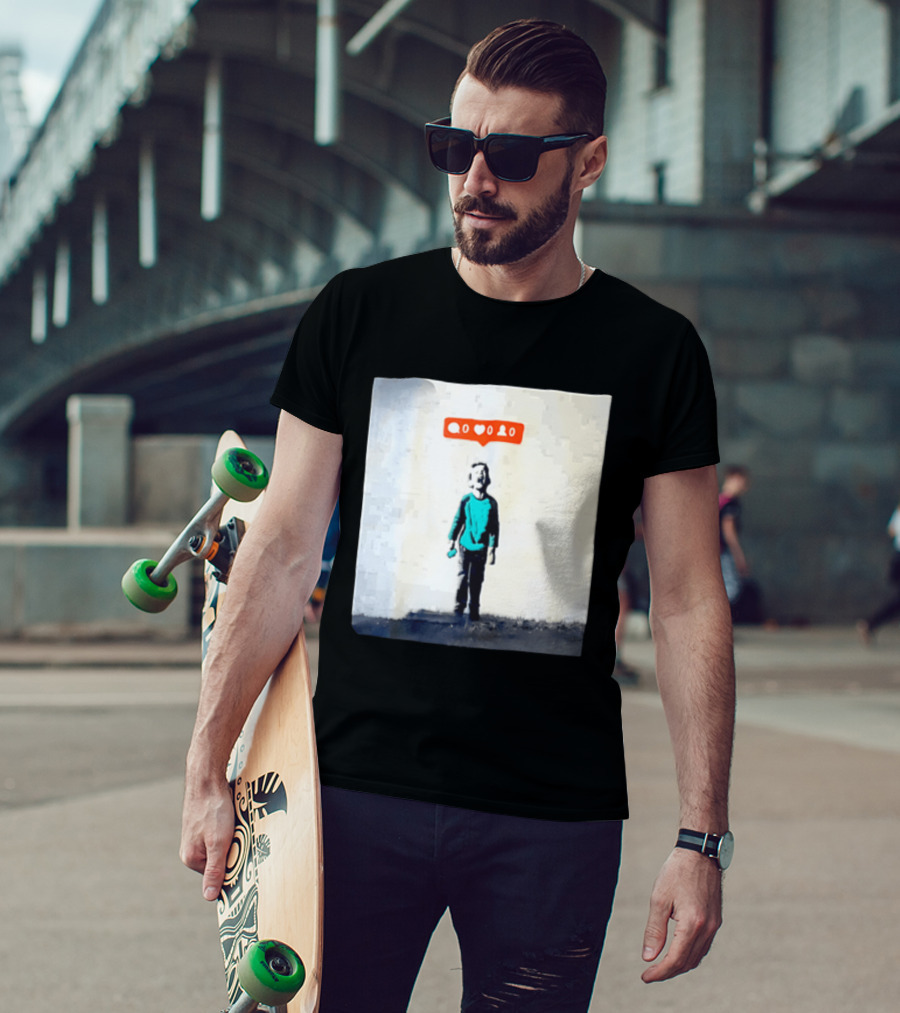 Boy With Zero Social Media Notifications And Screaming Expression T-Shirt