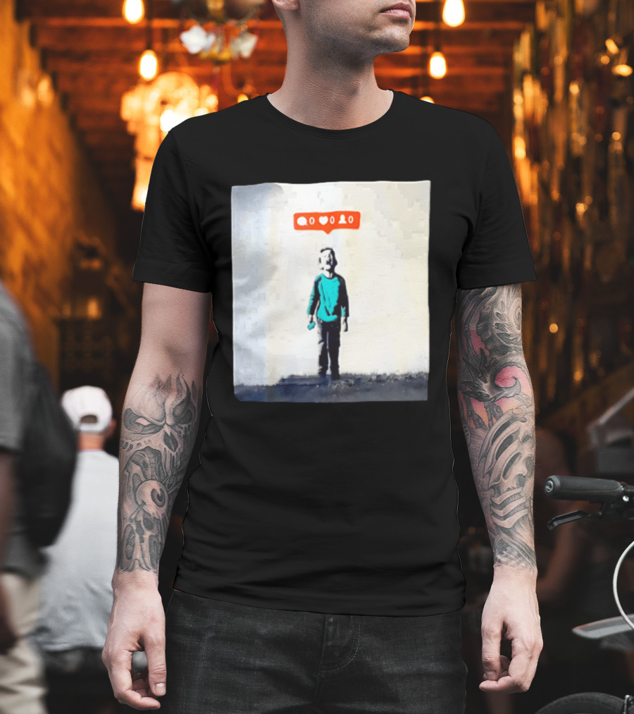 Boy With Zero Social Media Notifications And Screaming Expression T-Shirt