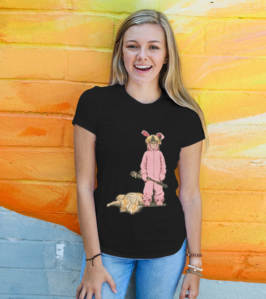 Pink Nightmare Bunny Suit Coyote Hunting Sniper T-Shirt