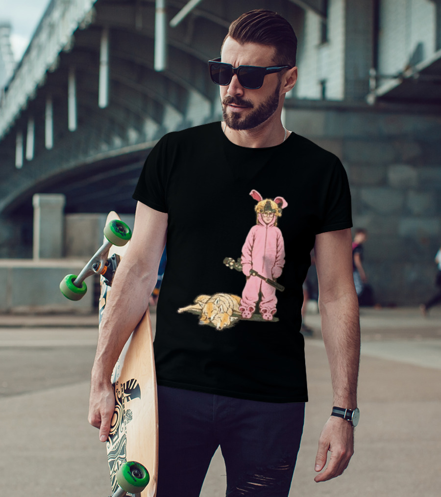 Pink Nightmare Bunny Suit Coyote Hunting Sniper T-Shirt