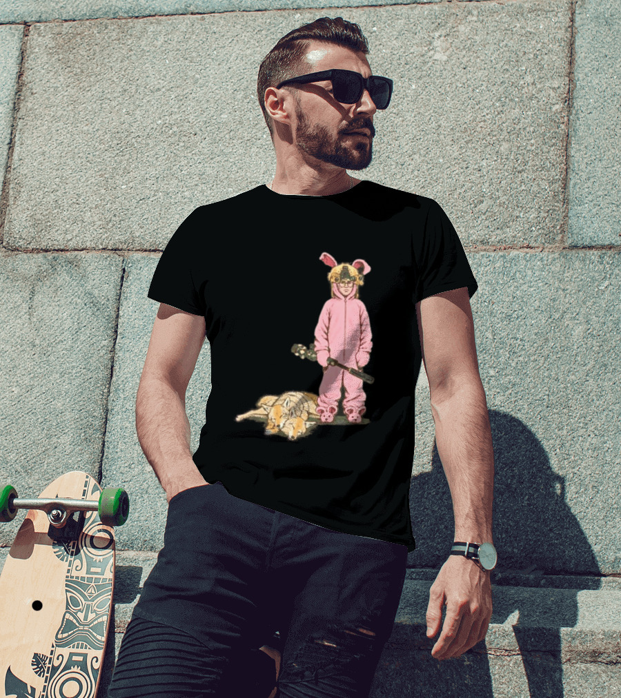 Pink Nightmare Bunny Suit Coyote Hunting Sniper T-Shirt