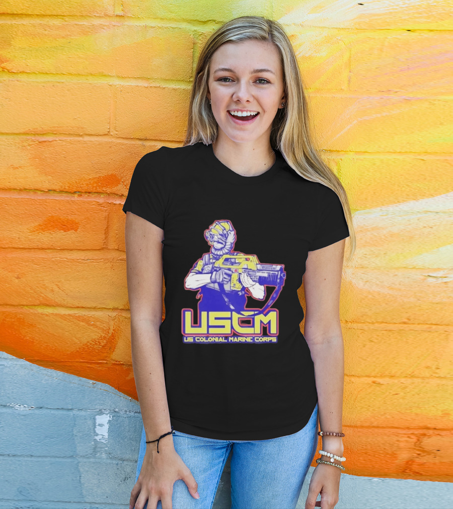 USCM US Colonial Marine Corps Alien Warrior T-Shirt
