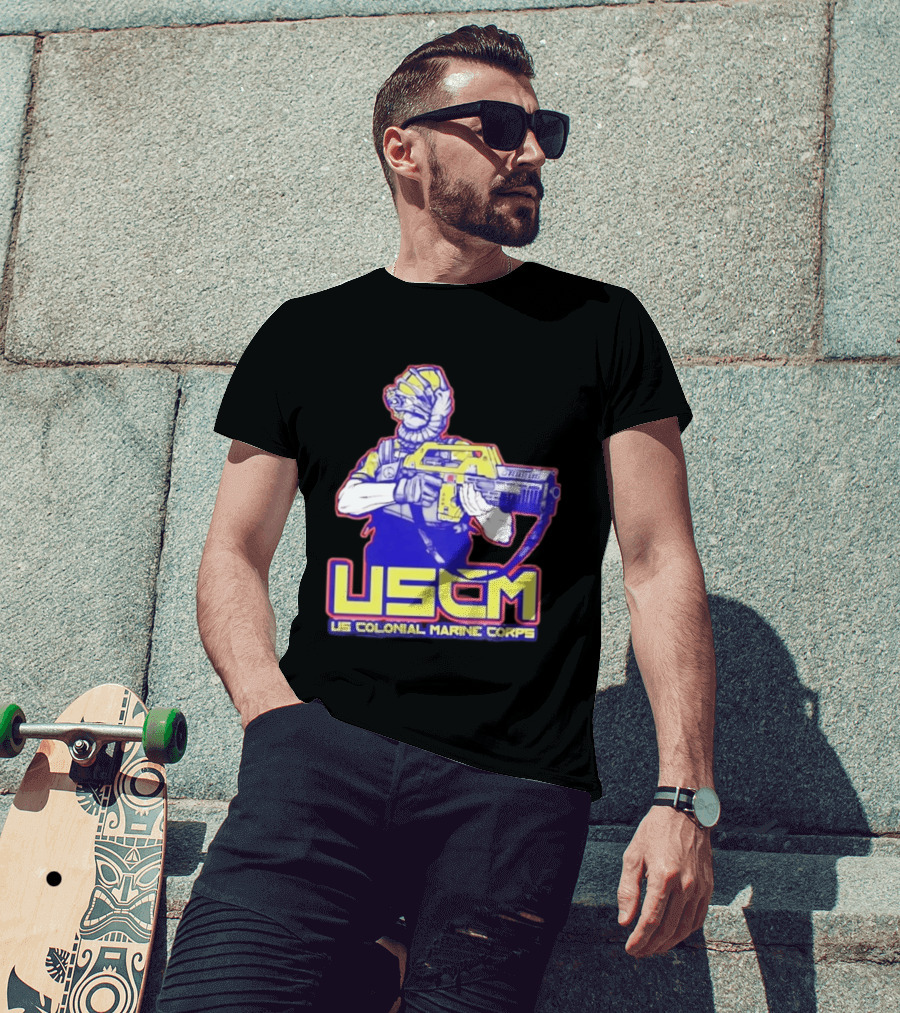 USCM US Colonial Marine Corps Alien Warrior T-Shirt