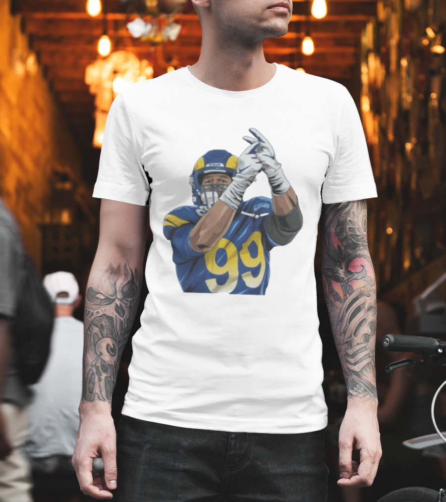 Aaron Donald No 99 Los Angeles Rams AD99 Blue And Yellow Football Gear T-Shirt