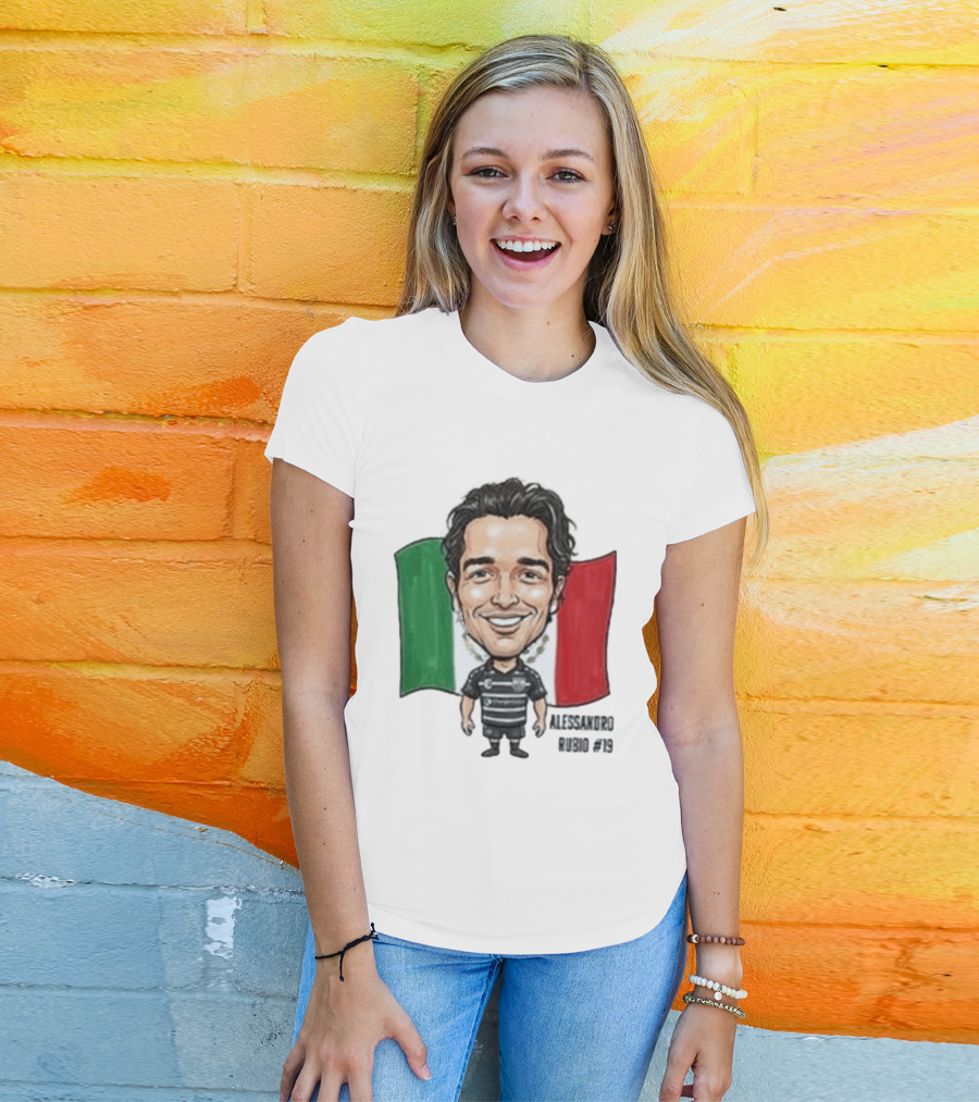 Alessandro Rubio No 19 Caricature Mexico Flag Football Jersey T-Shirt