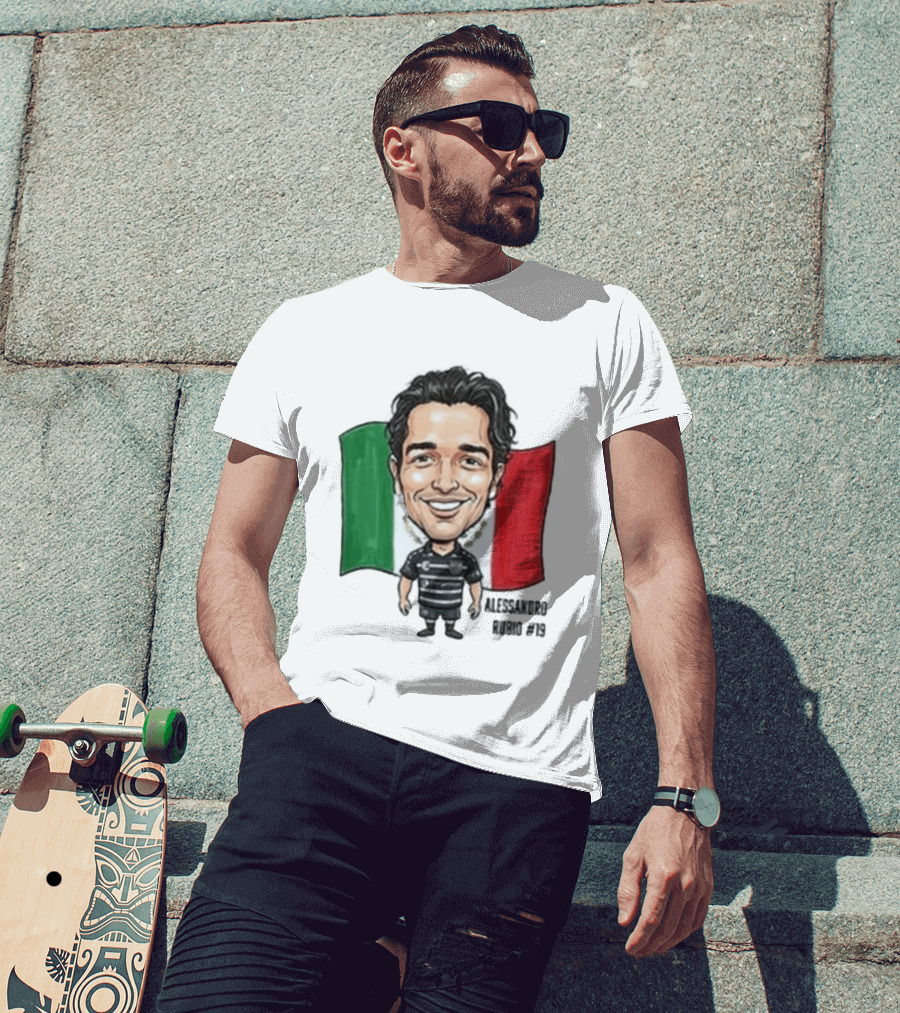Alessandro Rubio No 19 Caricature Mexico Flag Football Jersey T-Shirt