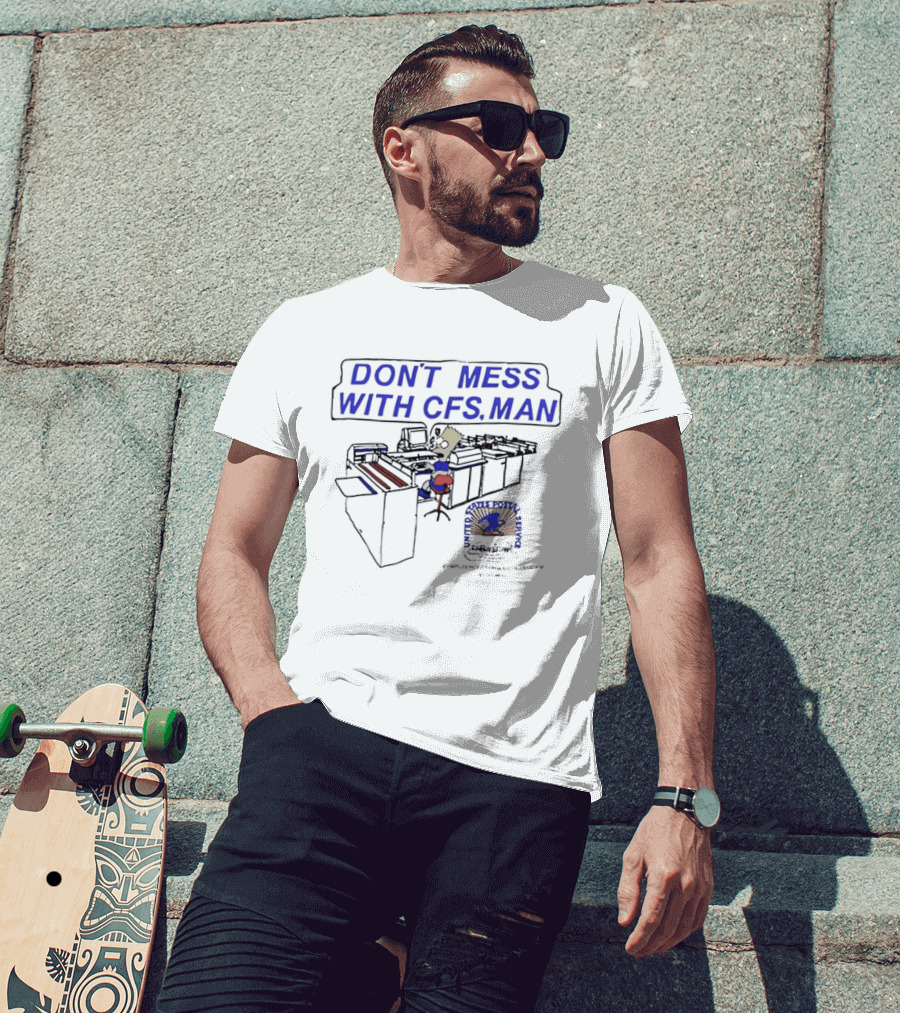 DON'T MESS WITH CFS MAN Bart Simpson Sitting At Computer Desk T-Shirt