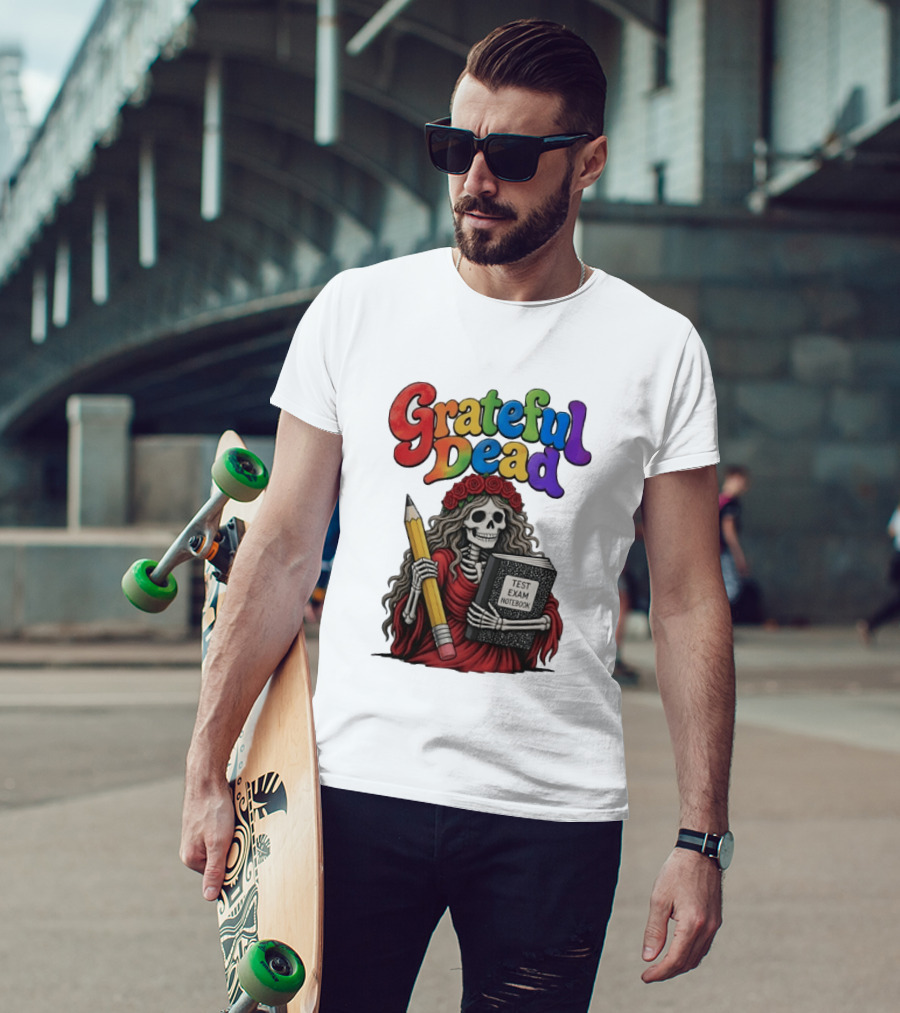 Grateful Dead Skeleton Test Exam Notebook With Pencil T-Shirt
