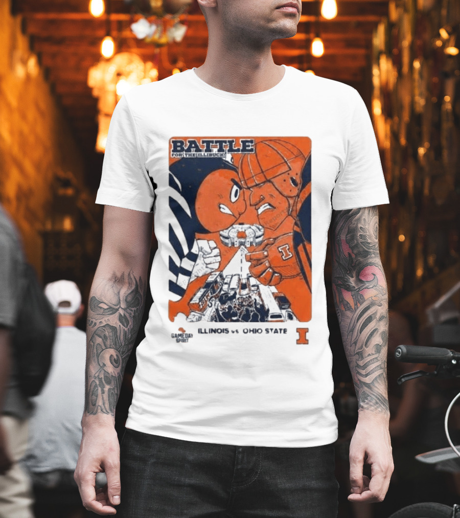 Battle For The Illibuck Illinois Vs Ohio State NCAA College Football 2026 Ohio Stadium T-Shirt