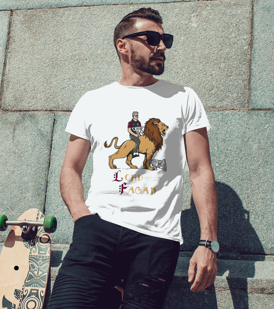 Lord Fagan Brisbane Lions 2024 Premiership Trophy Holder Riding Lion T-Shirt