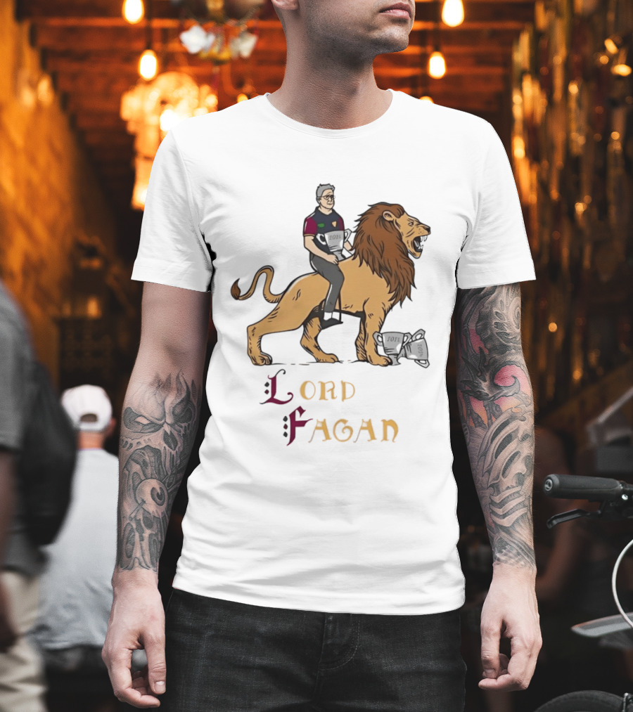 Lord Fagan Brisbane Lions 2024 Premiership Trophy Holder Riding Lion T-Shirt